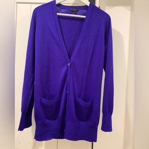 J. Crew Purple Merino Wool Cardigan (M)